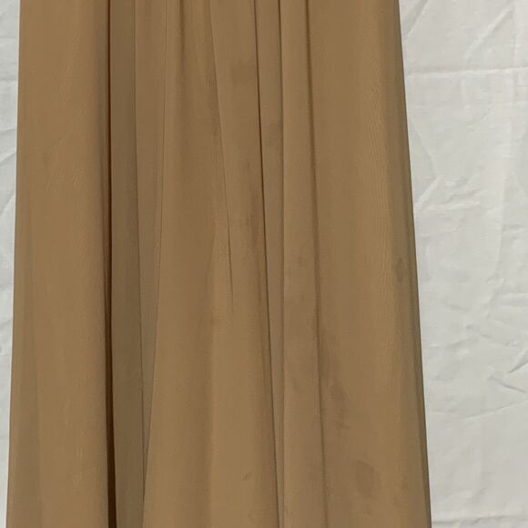Chiffon Tan Formal Long Dress Bridesmaid Mother Of The Bride Small - Picture 3 of 5